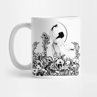 Iluustartion woman and the moon Mug